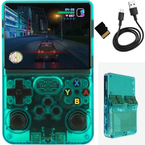 Consola Retro Portatil con más de 18.800 Juegos - Mini Consola con Juegos de PS1, PSP, N64, NDS, SuperN, GameB, GBA, MegaD, NeoG, etc. Pantalla HD de 3.5' 640 * 480 - Quad Core 1,6 GHz y RAM 1GB