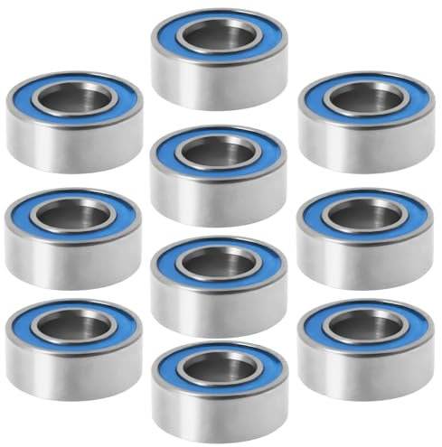 EMSea 10 Stück MR84-2RS 4 Mm X 8 Mm X 3 Mm Mini-Rillenkugellager mit Blauer Abdeckung Doppelte Gummidichtung für DIY-Spielzeug 3D-Drucker Instrumente