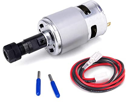 CNC Frässpindel,Spindelmotor, 775 DC Bürstenloser Spindelmotor 12–36 V mit ER11 Verlängerungsstangenschneider luftgekühlte Spindel for CNC-Gravierer/DIY-Fräsmaschine, für CNC-Gravier-/Fräsmaschine