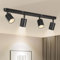 Deckenstrahler 4 Flammig, GU10 Deckenlampe Schwenkbar Schwarz, Abnehmbar 4 Spot LED Deckenleuchte Wandstrahler, Modern Strahler Deckenspots für Küche, Wohnzimmer, Schlafzimmer (Ohne Leuchtmittel)