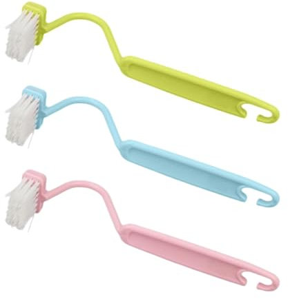 Toilettenbürste, 3 Stück Unterrand-Toilettenschüsselbürste, Wc Bürste mit Randreiniger, Langer Stiel Klobürste Gebogen, multifunktional Wc Bürste für Tiefenreinigung
