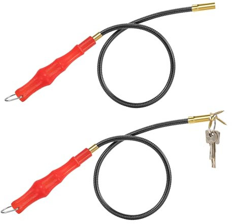Yesaler Herramientas de Recogida Iman Flexible 2 Piezas Recogedor Magnetico 56CM para Recoger Piezas Pequeñas Tuercas Tornillos