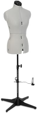 Adjustoform Sew Simple FG3271 Kleiderform, verstellbar, silber, Größe S–M (EU-Kleidergröße 34–42) 8-teilige weibliche Nähpuppe + Nadelgriff-Saummarkierer