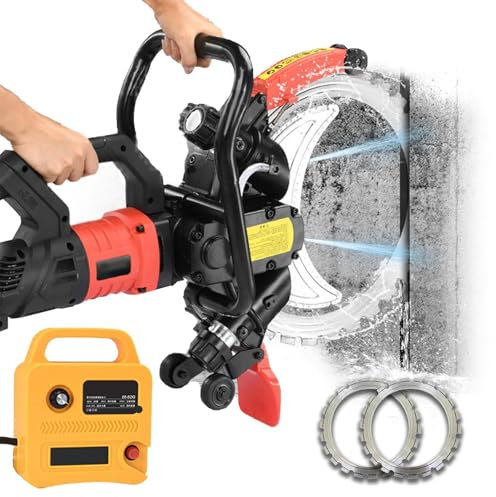 HDaspijh 8980W Professional Concrete Ring Saw, 2 Blade/Water Fed Dust Suppression, Electric Ring Saw Wall Cutting Machine with Cutting Speed: 3min/2m, Cutting Depth 29cm/11.4in