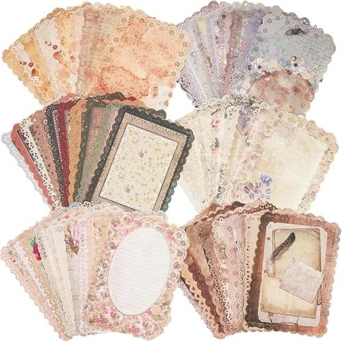 Wikimo 60 Blätter Scrapbook Papier für Decorative 12,5 x 17,5 cm Scrapbook Zubehör Vintage Scrapbook Papier mit Viele Muster für Fotoalbum Kalender Notizbuch Tagebuch