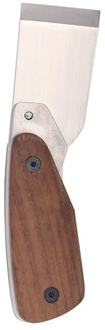 BaxStrumento di taglio in pelle, taglierina in acciaio DC53 in acciaio inossidabile 304, manico in legno in noce ergonomico, taglia artigianale in pelle professionale per artigiani