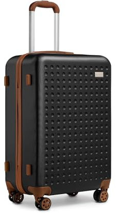 Kono Valise Soute 67cm ABS Rigide,Valise Moyenne Légere avec 4 roulettes 360° Serrure TSA,Dimensions Standard Compagnies Aériennes,Idéal Voyage d'affaires Vacances（Noir）