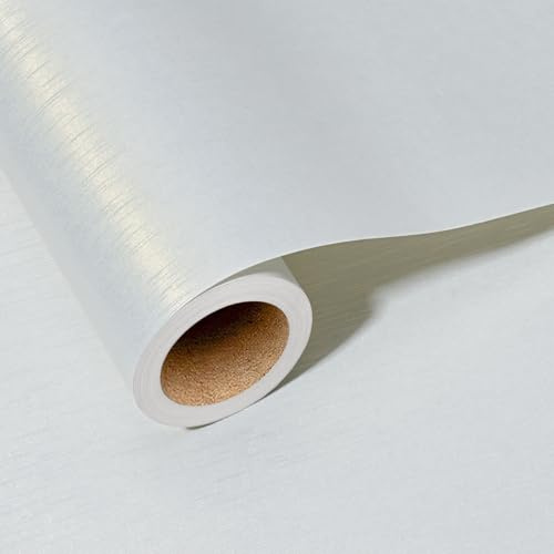 BIOBROWN Geschenkpapier Weiß, Kraftpapier mit Perlglanz, 43 cm x 10 m | Glänzend strukturiertes, einfarbiges Papier; für Hochzeit, Geburtstag, Babyparty, Feiern und Partys