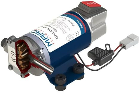 MARCO UP3/OIL-R 12V Bronzo Pompa ad ingranaggi - Pompa di trasferimento olio autoadescante reversibile, 14 l/min, 1 bar, uso marino e industriale - 16402212