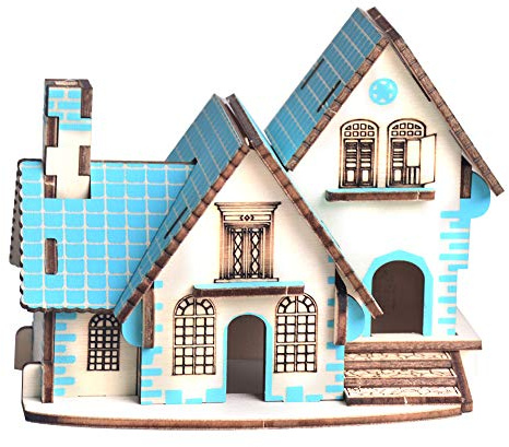 Yinhing Model Building Kits, Doll House Kit DIY Craft Educational Toys 3D Puzzle Wooden Villa House Building Model Kid Child Jigsaw Wooden Dollhouse for Teenagers Adult