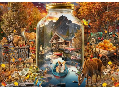 HUADADA 1000 Piece Jigsaw Puzzle for Adults-Village In Bottle | Gifts for men women,Family Games,Eco matte oil print,eye strain relief,tight puzzle piece fit,vibrant colours