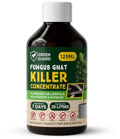 Green Guard Fungus Gnat Killer for Indoor Plants - 125ml Concentrate Fungus Gnat Larvae Killer & Soil Treatment, Fast-Acting Natural Anti Fungal Gnat Treatment Control for Houseplants