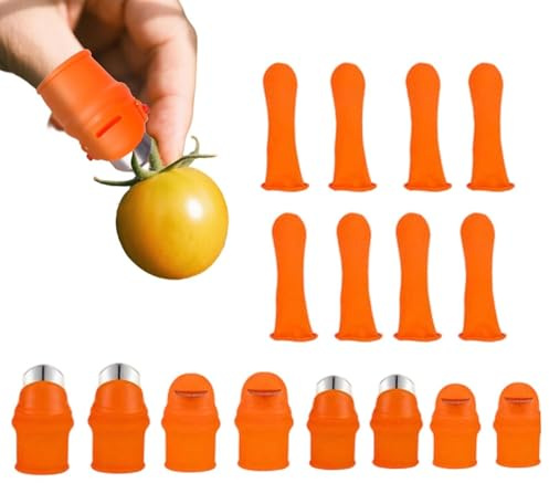 Fuuxtci Coupe-Pouce en Silicone | Outils de Récolte de Légumes 16 Pièces,Coupe-Pouce en Silicone pour Le Jardinage | pour Aubergines Poivrons Tomates Haricots Verts Pastèques Céleris Fraises et