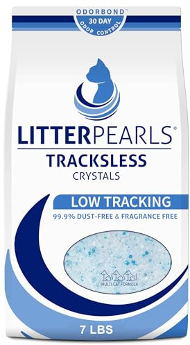 Litter Pearls Trackless Silikat Katzenstreu 4X 1,8kg Pack | Silica ODORBOND 30-Tage Geruchskontrolle | Staubfrei & Spurlos | Nicht klumpend | Parfümfrei | Für alle Katzen | Kieselgel (3.18)