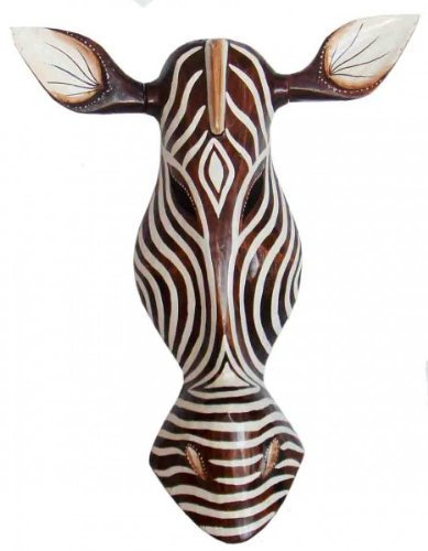 Woru Maske Zebra, Holz-Maske aus Bali, Wandmaske, wahlweise in 30 cm, 50 cm, oder 100 cm (50 cm)