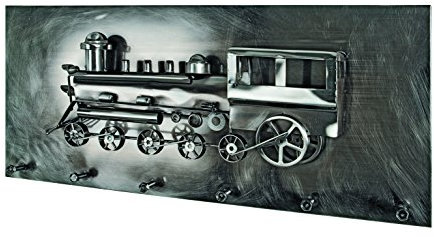 HAKU Möbel 32807 Wandgarderobe, 12 x 80 x 35 cm, schwarz-nickel