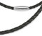 Bungsa Lederhalskette schwarz gewebt mit ovalem Magnetverschluss für Damen 4mm breit / 50 cm lang (Damenkette Herrenkette Necklace Herren Frauen Männer Schmuck)