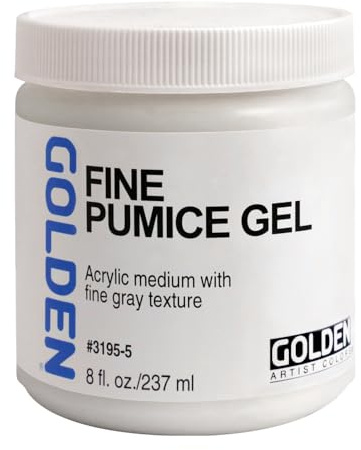 Fine Pumice Gel by GOLDEN, 8 fl. oz. Jar, Professional Acrylic Gel Medium, Transparent