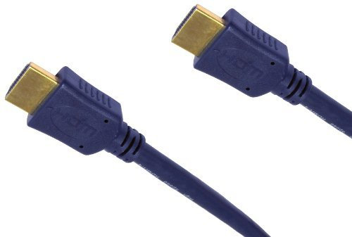 World of Data 1.8m HDMI v1.4 Cable with Ethernet - 3D - 4K x 2K Resolution (Full HD & Beyond) - v1.4 (The Latest) - Audio & Video - 24k gold Plated - Dark Blue Lead - Type A Male to Type A Male
