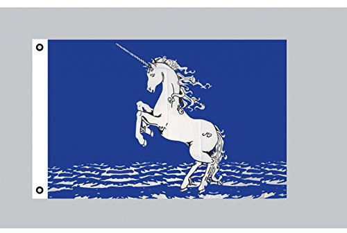 Flagge 90 x 150 : Einhorn blau