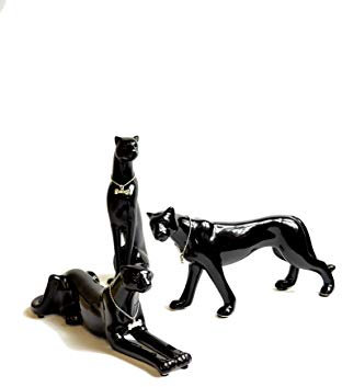 Moderne Skulptur eines Leoparden aus Keramik in 3 verschiedenen Ausführungen 22,5 - 28 cm