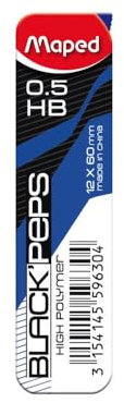 Maped BLACK'PEPS Lot de 12 porte-mines 0,5 mm
