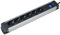 as – Schwabe 6-Fach Steckdosenleiste ALUX schwarz - Mehrfachstecker mit 1,5 m Leitung - Überspannungsschutz - stabiles Aluminiumgehäuse - beleuchteter Schalter - Wandmontage - IP20, 18366