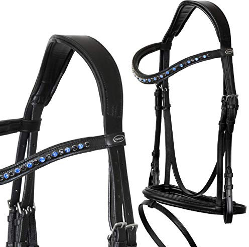 Heinick-Reitsport Trense Comfort Englisch kombiniert Schwarz ~ Genf ~ WB VB Größe Vollblut