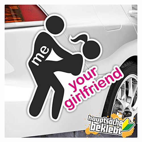 Kiwistar - Autoaufkleber - Me/Your Girlfriend Aufkleber - für Auto, Laptop, Fahrrad, LKW, Motorrad Aufkleber mehrfarbig Sticker Decal 16 x 14 cm
