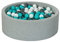 Velinda Piscine a balles pour Enfant, Aire de Jeu + 450 balles (Couleurs des balles: Blanc, Gris, Turquoise)