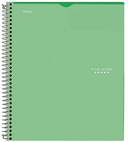 Five Star Interactive Notetaking, 1 Subject, College Ruled Spiral Notebook, 100 Sheets, 11 x 8-1/2, Customizable, Green (06374AQ8)