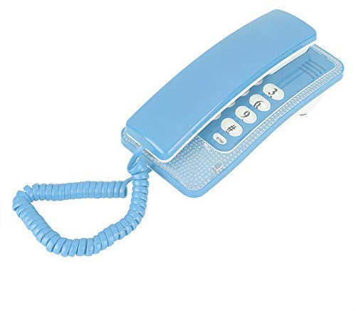 Mugast Telefono Fisso a Muro con Cavo Portatile con Protezione Antirumore Ideale per Casa/Hotel/Ufficio(Blu)