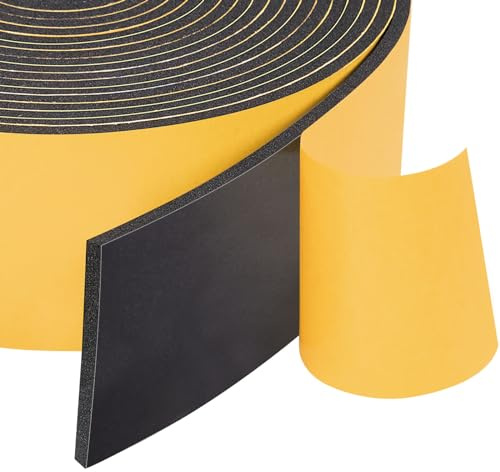 Yotache Neoprene Weather Stripping 2 W X 1/8 T, 16 Ft Length