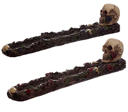 Puckator Skull and Roses Totenkopf Aschauffänger Räucherstäbchenhalter