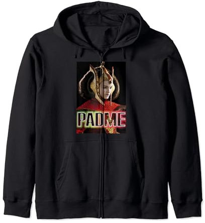 Star Wars Padme Portrait Poster Zip Hoodie