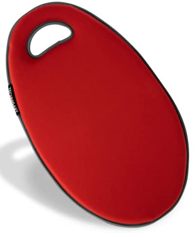TECHNIGART Knie-Kissen für Indoor & Outdoor - Sitz-Polster für unterwegs, Garten-Arbeit, Camping, etc. - Sitz-Kissen mit Griff - Sitz-Unterlage - Rot
