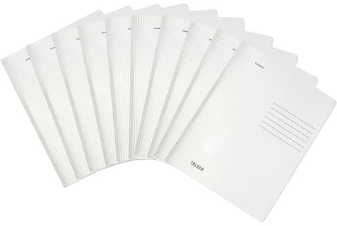Original Falken 10er Pack Recycling-Schnellhefter gefaltet DIN A4 Intensivfarbe weiß. Made in Germany Blauer Engel Hefter Papphefter Kartonschnellhefter Schulhefter Pappordner Mappe Schulordner
