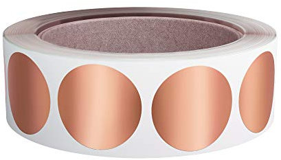 Royal Green Glänzende Metallic-Etiketten-Rolle, 25 mm, Rotgold, 600 Stück