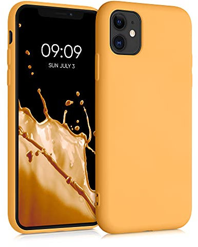 kwmobile Case Compatible with Apple iPhone 11 Case - Slim Protective TPU Silicone Phone Cover - Marigold