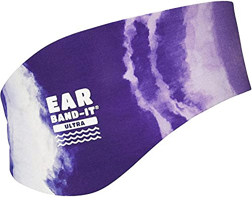 Ear Band-It Ultra 100 % Neopren, dick, stärker, Wasserschutz, empfohlen für Dusche, Pool, Strand, Kinder- und Erwachsenengröße, Violett (Tie Dye), Small