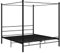 vidaXL Himmelbett Metallbett Bett Doppelbett Bettrahmen Bettgestell Lattenrost Schlafzimmermöbel Schlafzimmerbett Schwarz Metall 180x200cm