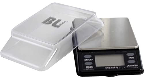 BLscale - Model U Digitalwaage + Wiegeschale|Feinwaage, Küchenwaage, Taschenwaage| 0,01g-200g | blaues Hintergrundlicht + automatische Sicherheitsabschaltung | Blackleaf
