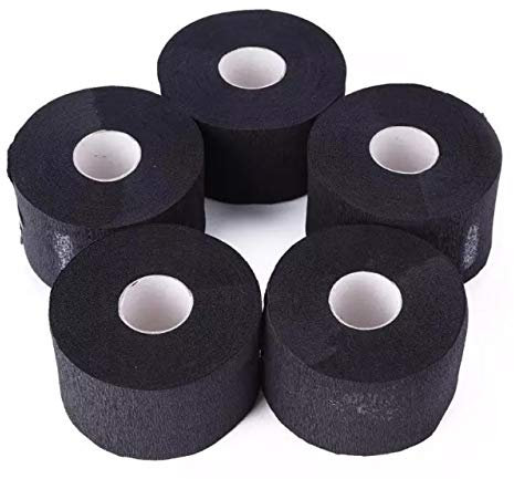 Barber Neck Strips - 5 Rolls 500 Strips Black, Disposable & Flexible Paper Neck Strips Barber Supplies for Salon Hair Cutting & Stylist, Water Resistant and Self-Adheres to Neck