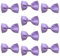Lilac Hair Bows Clips Slides Grips 2.7 inch Soft Ribbon Small Straight School Hairbows for Girls 10pcs