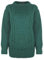 Generation Fashion New Ladies Women Aran Knit Long Sleeve Crew Neck Knitted Cable Jumper Sweater Pullover Top 8-30 (Bottle Green, S-M)