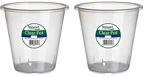 2 x Clear Orchid Pots Plastic Orchid Flower Plant Pot For Optimal Growth 18cm