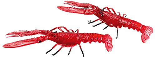 Deko-Languste 30 x 10 cm 2 Stück Dekorationsbedarf Naturgetreue Lebensmittel Attrappe - Künstliche Hummer-Krabbe- Food Dummy Plastikessen - Dekoration