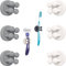TECBULL® Funny Hooks Zahnbürstenhalter, Rasierer Halter Dusche, Halterung ohne Bohren, Zahnbürstenhalterung selbstklebend (3X Grau + 3X Weiß)