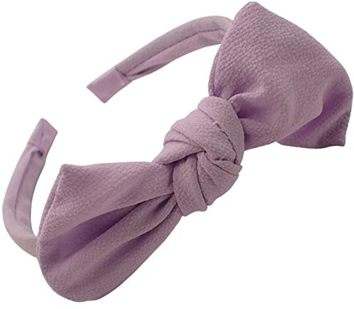 Topkids Accessories Pretty Pastel Bow Alice Band Headband, Hair Accessories for Girls & Women, Pastel Bow Head Band, Hairbands for Girls, Cute Pastel Hair Bow (Lilac - Regular)