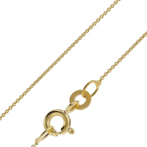 trendor feine Ankerkette für Anhänger 18 Karat Gold 750 0,8 mm breit eleganter Halsschmuck für Damen, wunderschöne Geschenkidee für Frauen, 41814-42 42 cm